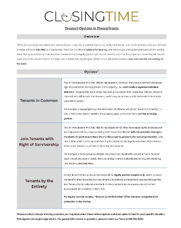 CT Tenancy Options